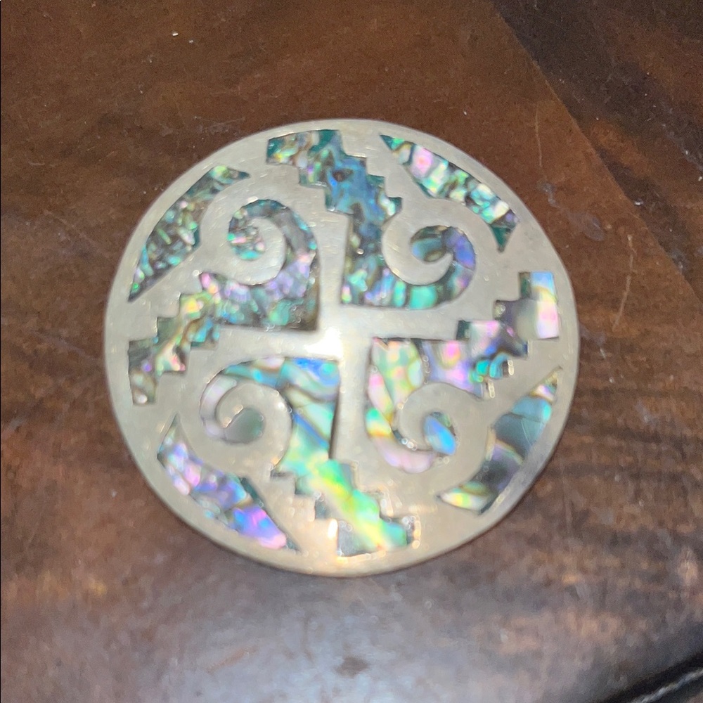 Round Sterling Silver Brooch